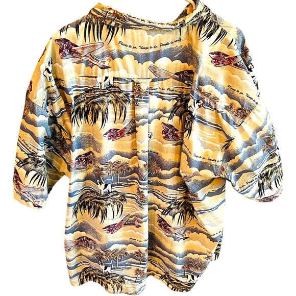 Big Dogs Vintage Men's Flying Dog Short Sleeve Button Down Hawaiian Shirt Sz 3XL - Picture 2 of 9